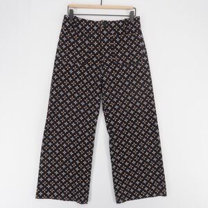 Maeve The Colette Pants Womens 30 Black Geometric Wide Leg High Rise Crop Ponte